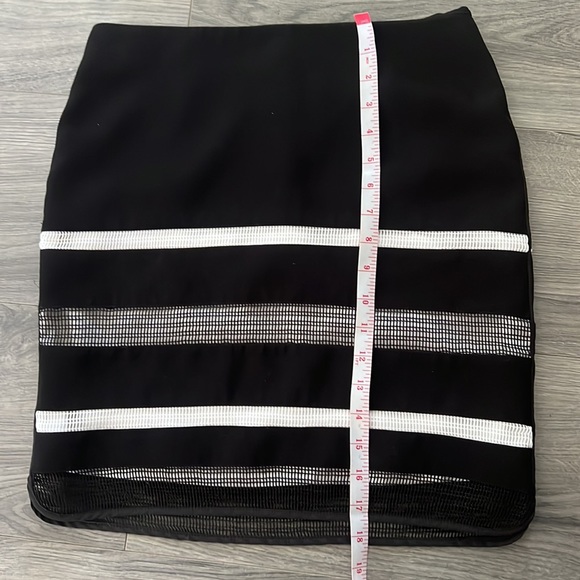 Black and white skirt Mesh Stripe Black Pencil - Picture 6 of 13